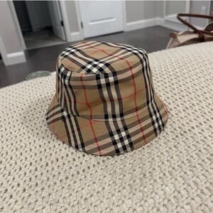Authentic Burberry Beige and Black Check Hat